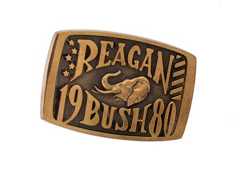 Belt buckle, Ronald Reagan, 1980 .